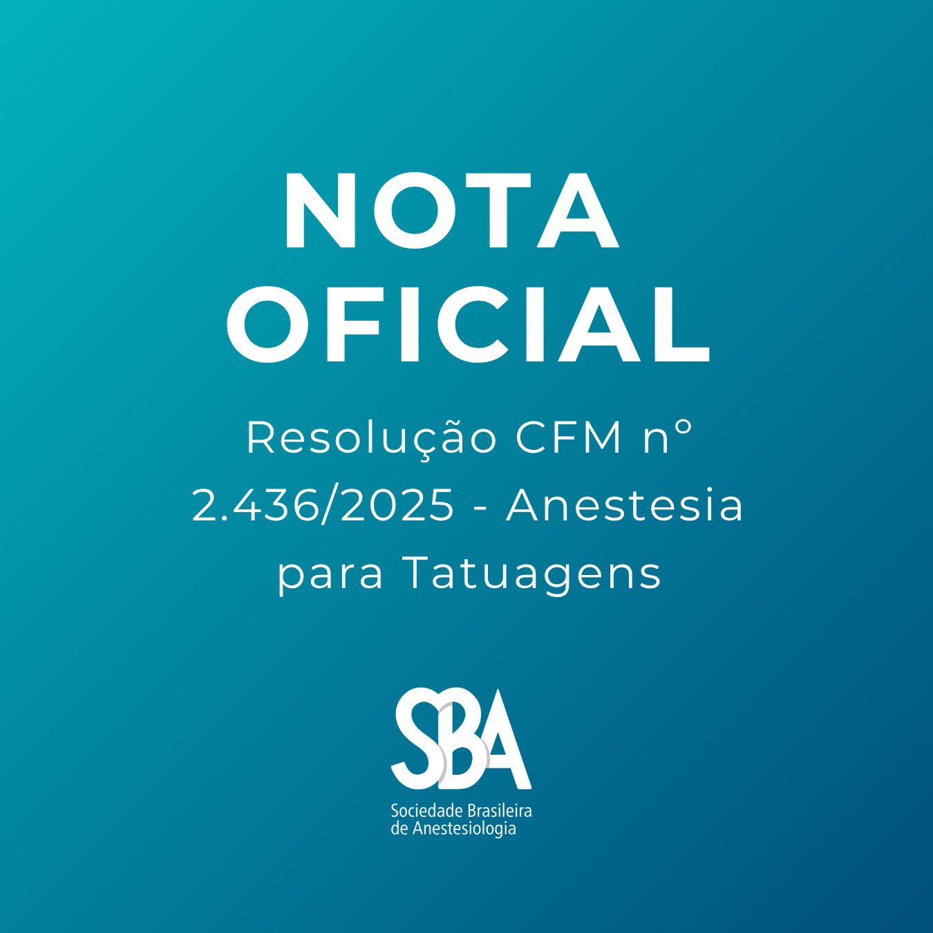 Nota da SBA – Anestesia para tatuagens